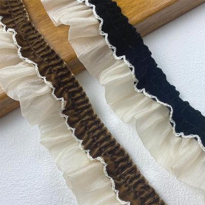 双层褶皱蕾丝花边辅料