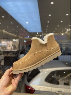 2025秋冬新款厚底雪地靴皮毛一体保暖加厚棉鞋面包鞋胖头鞋潮