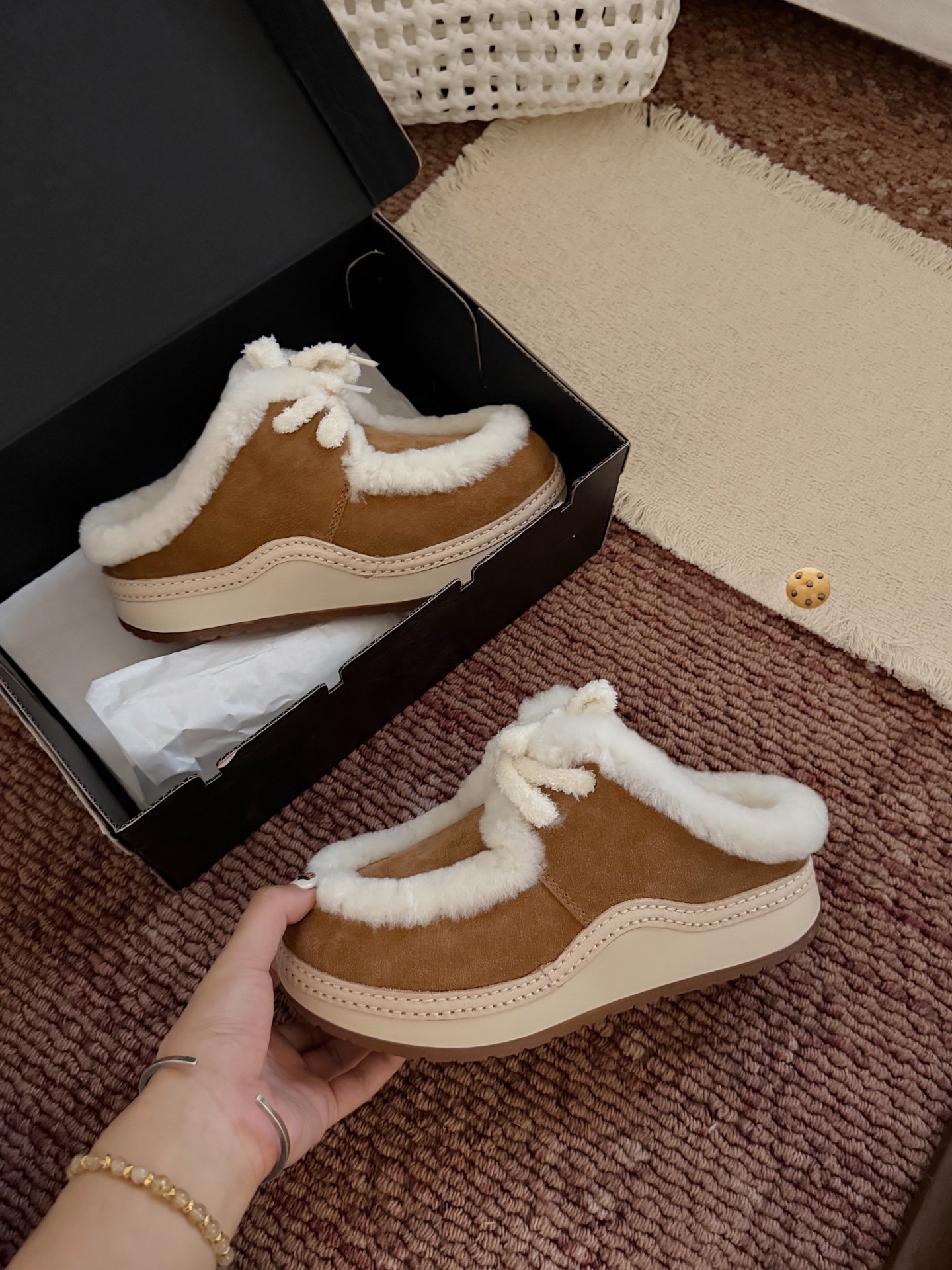 厚底雪地靴女冬季2025新款加绒加厚保暖东北棉鞋防滑防水防风棉拖,女鞋,毛毛鞋,淘宝优惠券,粉丝福利购,淘宝优惠卷