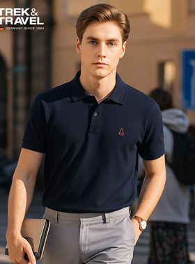 TREKTRAVEL德国飞鹰短袖polo衫男款2025新商务翻领plop衫半袖T恤