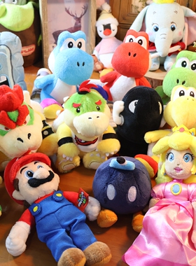 超级玛丽SuperMario马里奥路易耀西公仔玩具车载摆件玩偶可固定