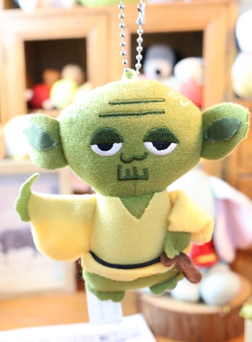 日单 正版 星球大战 R2-D2 C3PO 尤达大师 毛绒公仔玩偶挂件