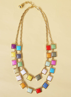 外贸品牌原单夏日风时尚双层项链欧美饰品