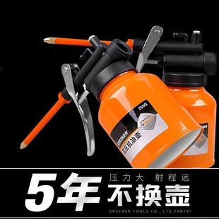 高壓機油槍滴壺手動加油壺潤滑噴油機加注壺注油器金屬高壓噴油壺