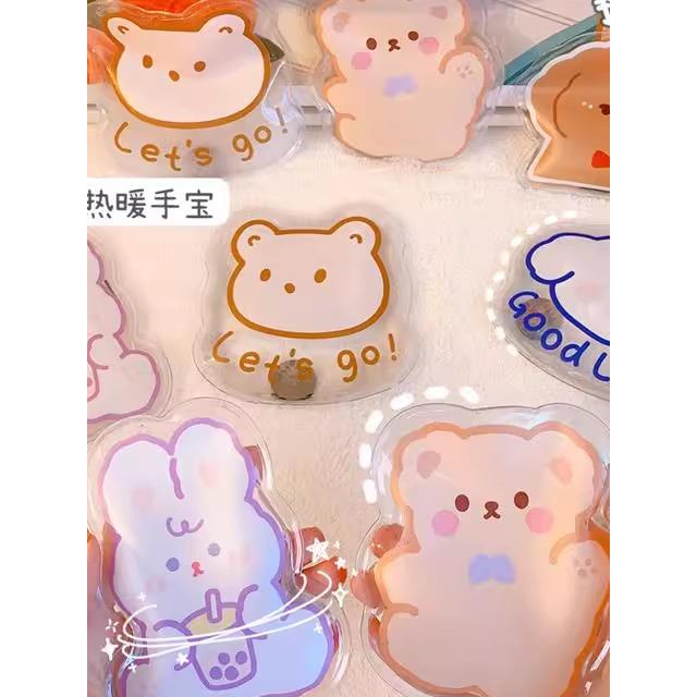 卡通即热暖手宝扳扳掰掰热重覆使用暖手学生迷你便携式自发热水袋