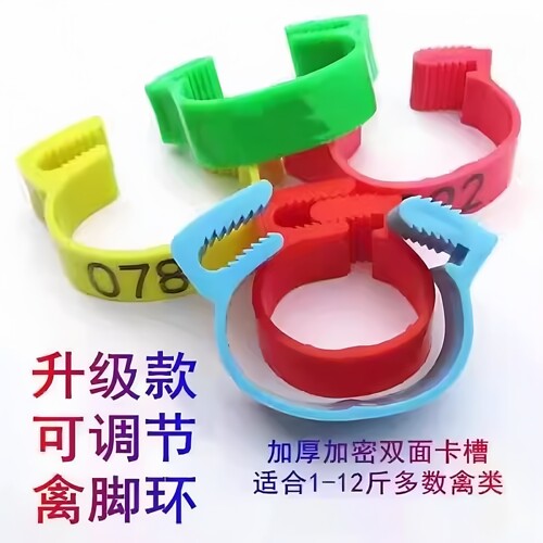 鸡脚鸡环卡式用扣鹅脚环圈脚记号识别环鸡鸭禽类脚环家脚圈标签