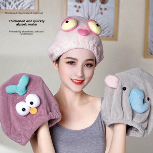 干发帽2025新风格成人可爱超吸收速干优雅的头擦拭弹性风格头巾