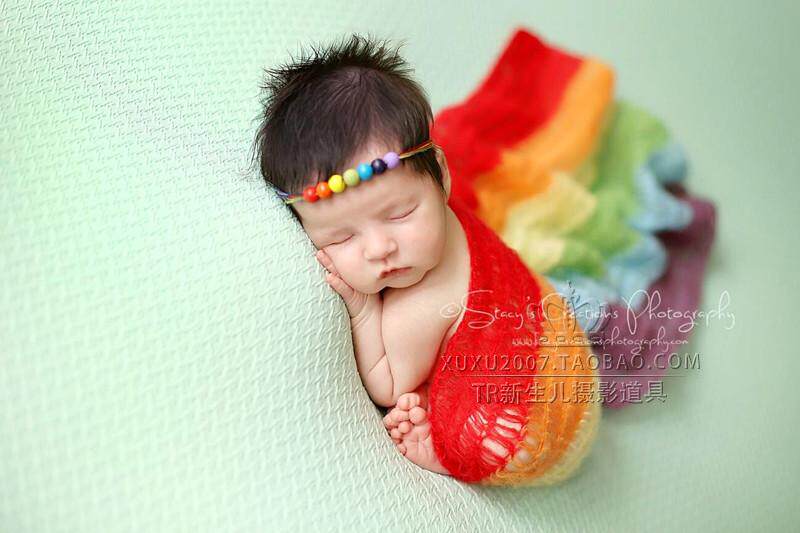 新生儿摄影道具婴儿拍照马海毛七彩裹布拍摄儿童服装弹力裹布裹纱|msdalam kategori Kanak-kanak/Bayi/Keluarga dipasang, lain - dari Buy2taobao.com untuk memberikan perkhidmatan ejen Taobao profesional membeli