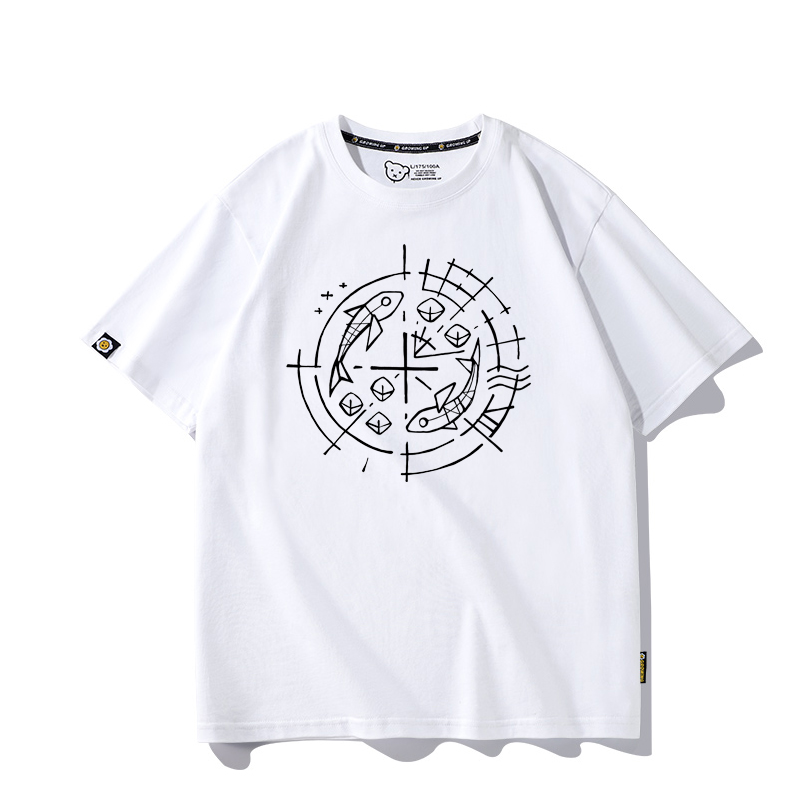 五饼二鱼纯棉短袖圣哥圆领体恤