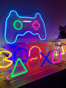空想 饰PS5手柄灯LED光污染创意霓虹灯定制 PS4游戏氛围灯电竞房装