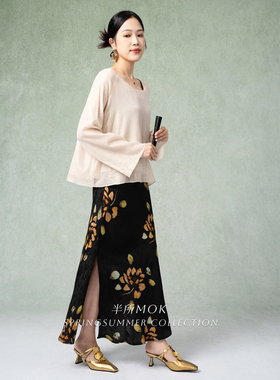 半所MOK 24新款真丝外搭罩衫金丝气质法式上衣镂空长袖防晒套衫