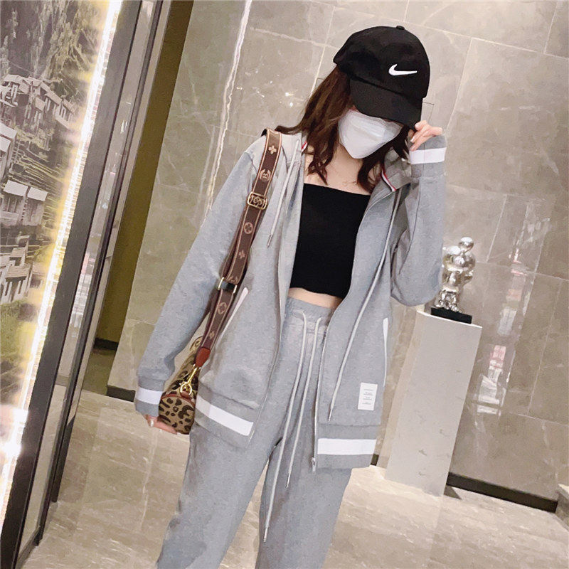 炸街连帽外套女早春秋季薄款宽松情侣装休闲卫衣长袖拉链开衫潮牌