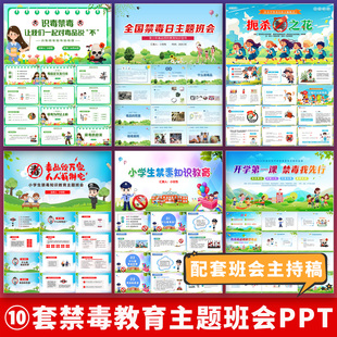 校园安全中小学生儿童禁毒知识教育宣传主题班会PPT课件+配套讲稿