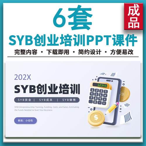 syb创业培训课件PPT创业素质自我评估企业人员管理创业计划书策划