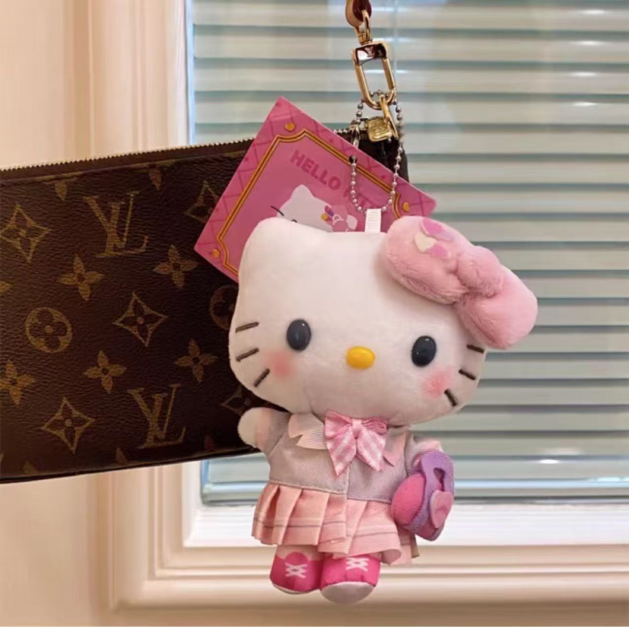 卡通可爱魔卡少女Kitty三丽鸥库洛米玉桂狗毛绒公仔挂件玩偶装饰