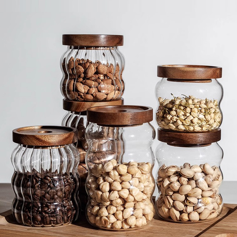 玻璃密封罐咖啡豆茶叶复古保存罐