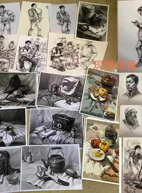 速写人物场景素描静物成品画手绘素描建筑风景手绘色彩画现货直发