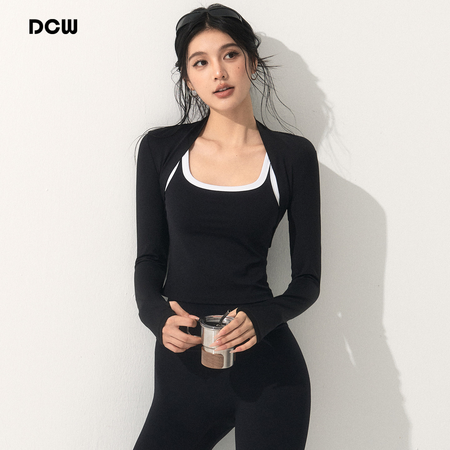 dcw性感披肩运动上衣女开衫显瘦健身外套短款优雅透气小坎肩女秋,运动服/休闲服装,健身衣,淘宝优惠券,粉丝福利购,淘宝优惠卷