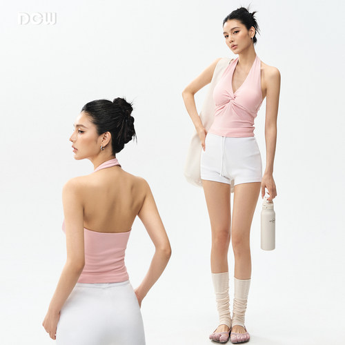 DCW露背带胸垫可外穿瑜伽背心女