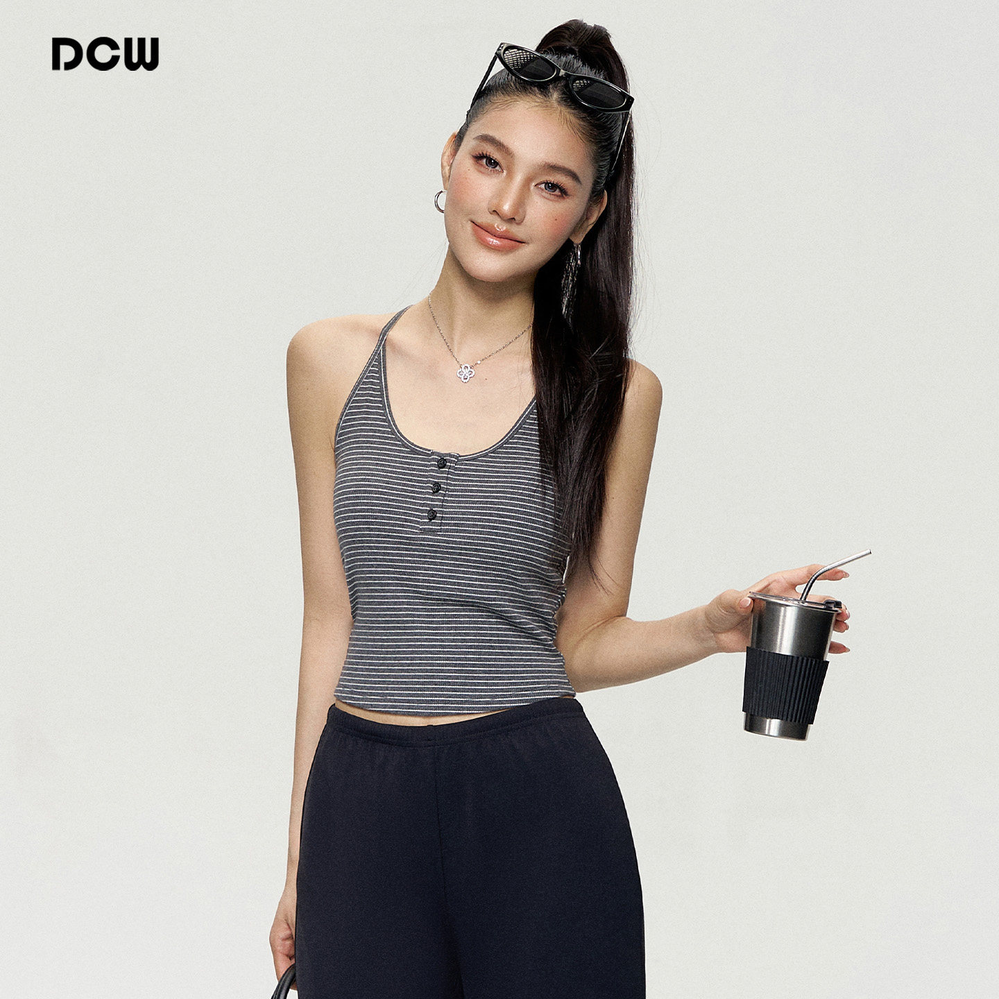 dcw固定杯修身显瘦外穿健身背心