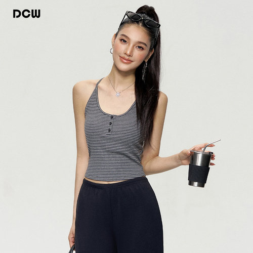 dcw固定杯修身显瘦外穿健身背心