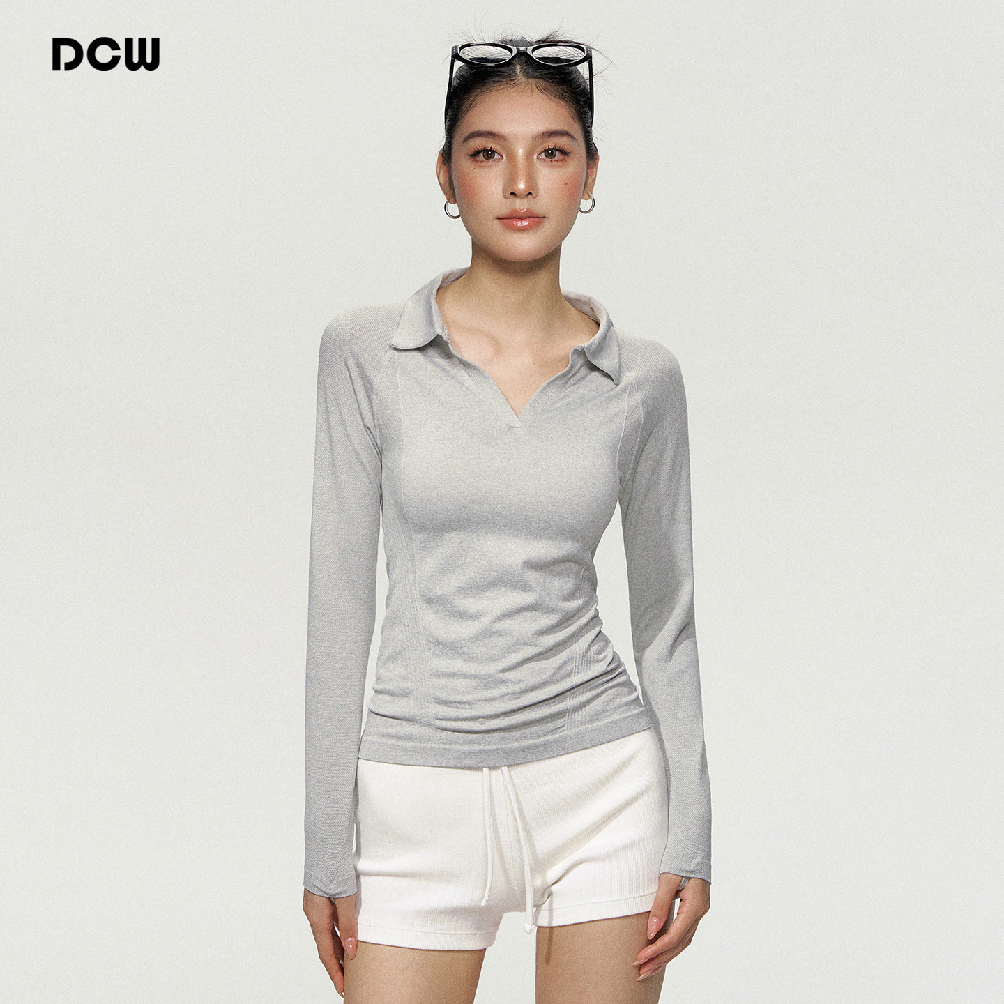 DCW运动POLO衫女户外网球高尔夫健身T恤绝美普拉提训练瑜伽服上衣