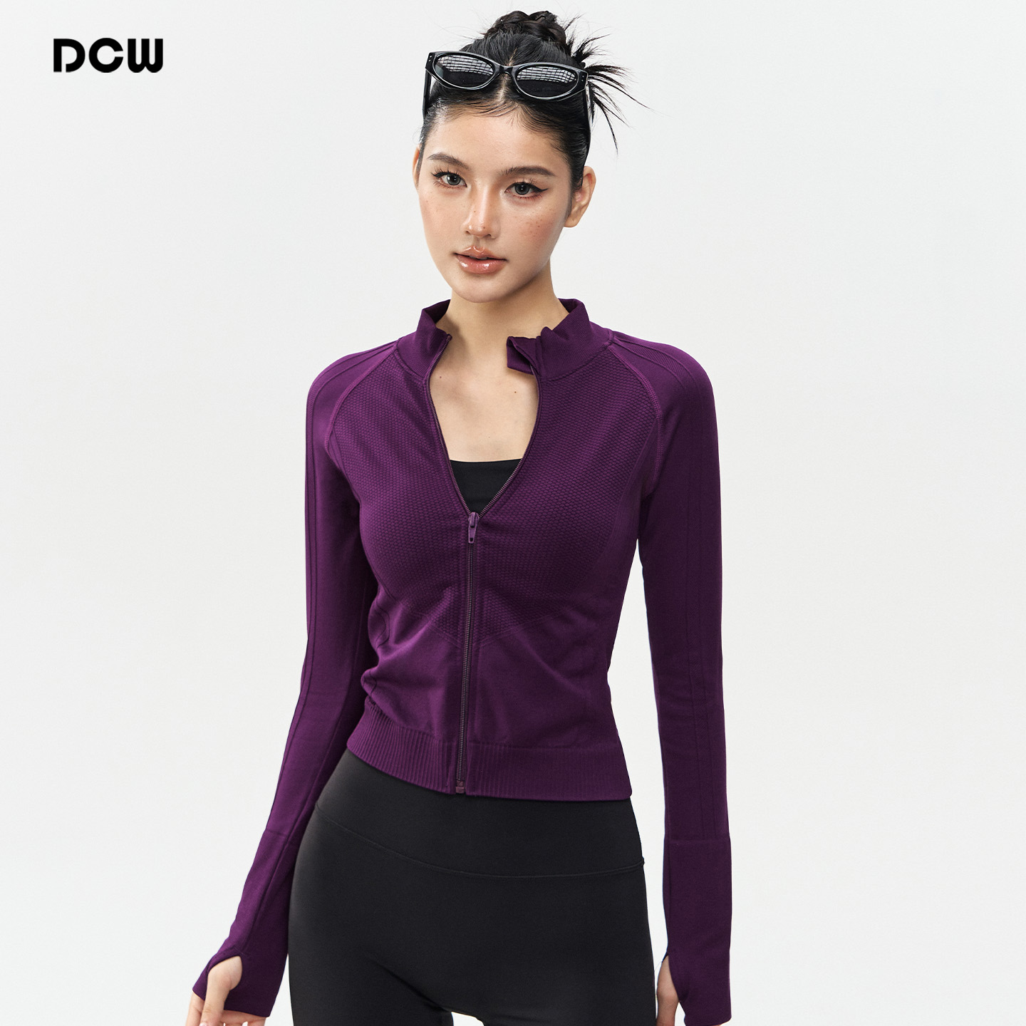 dcw立领跑步训练夹克瑜伽外套女