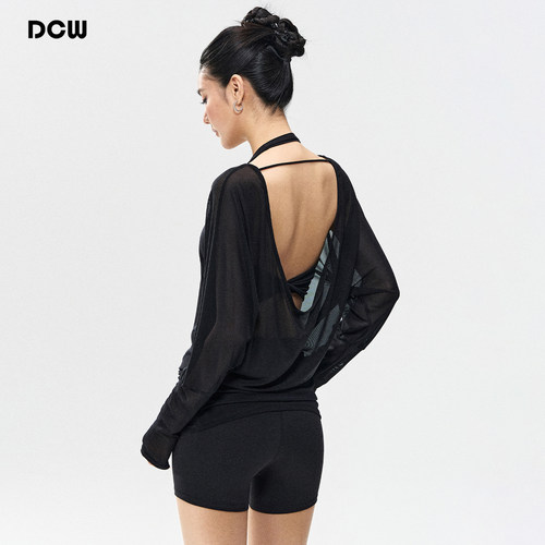 dcw露背性感宽松显瘦瑜伽罩衫女