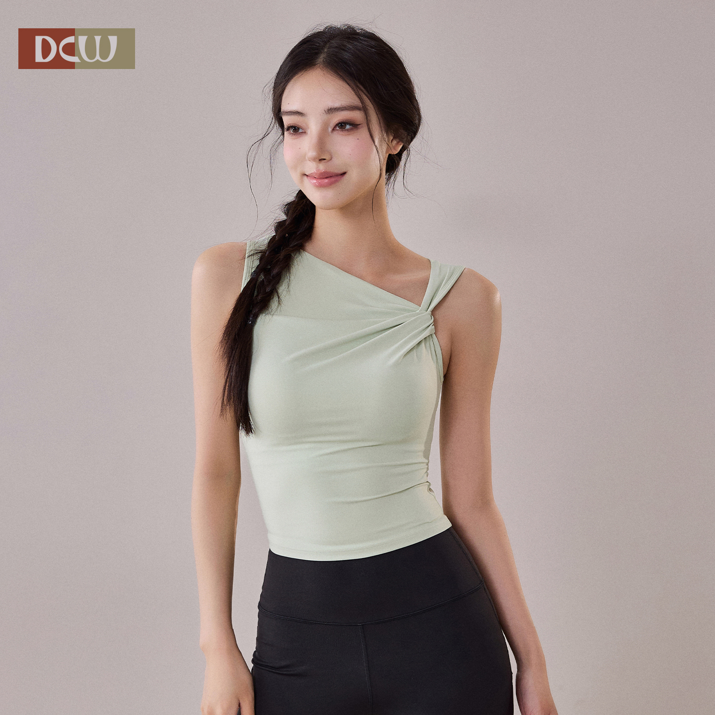 DCW长款紧身显瘦瑜伽无袖背心女