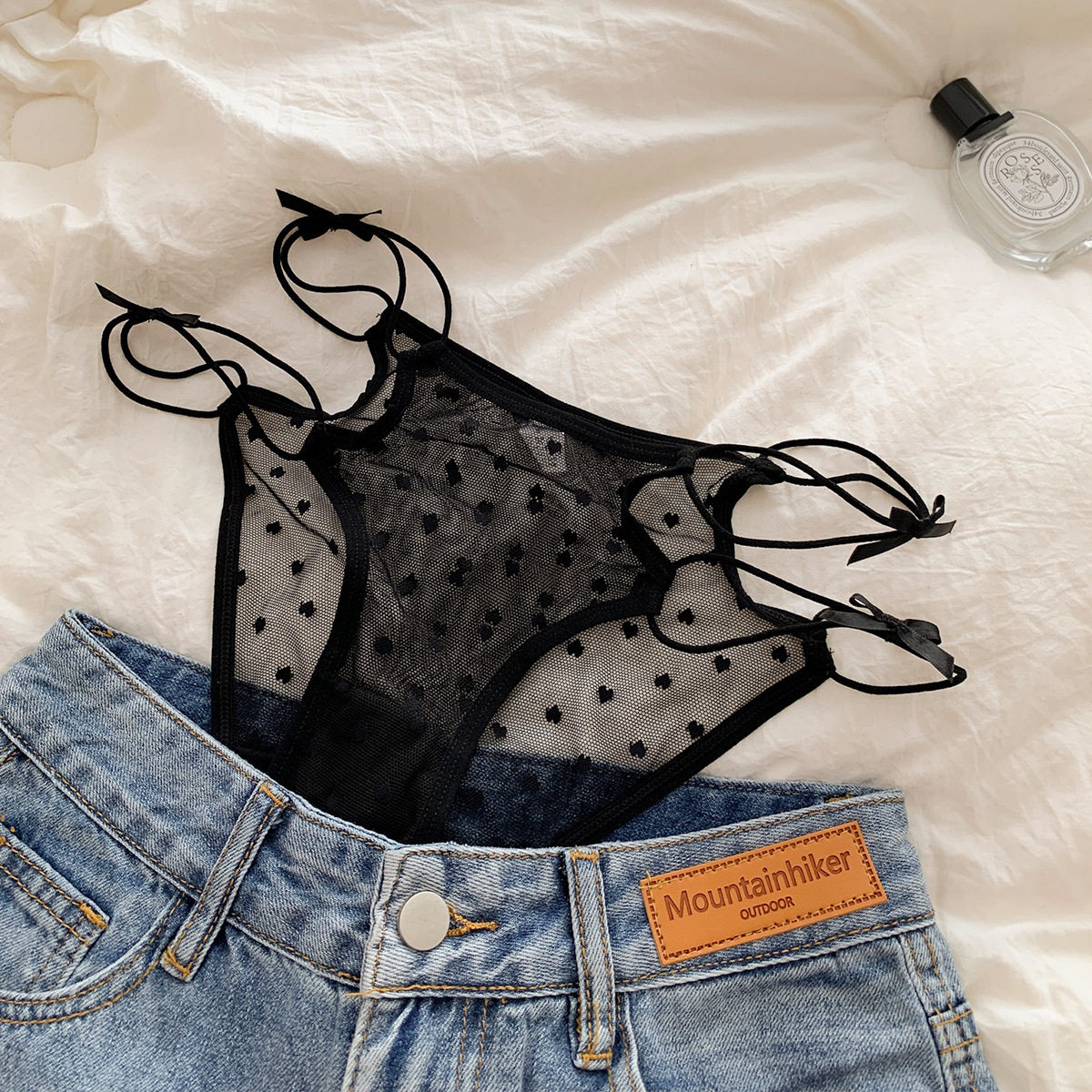 性低腰诱惑少女内裤感纯欲情调蕾丝透气镂空蝴蝶结腰带纯色网纱,女士内衣/男士内衣/家居服,女三角裤,淘宝优惠券,粉丝福利购,淘宝优惠卷