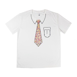 彩色领带防水防皱百搭T恤冰丝潮流 个性 夏季 衣冠不整恕不招待短袖