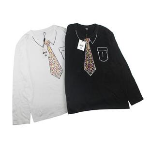 重磅220克精纯棉男女港 彩色领带打底衫 衣冠不整恕不招待长袖 个性