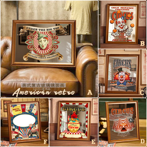 口口口佳装美镜子画复古高清玻璃