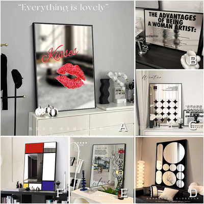 黑白简约几何装饰画ins风