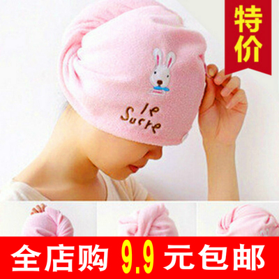 干发帽女洗纯棉速吸水头发毛巾子擦包头巾的快神器儿洗头速干帽童