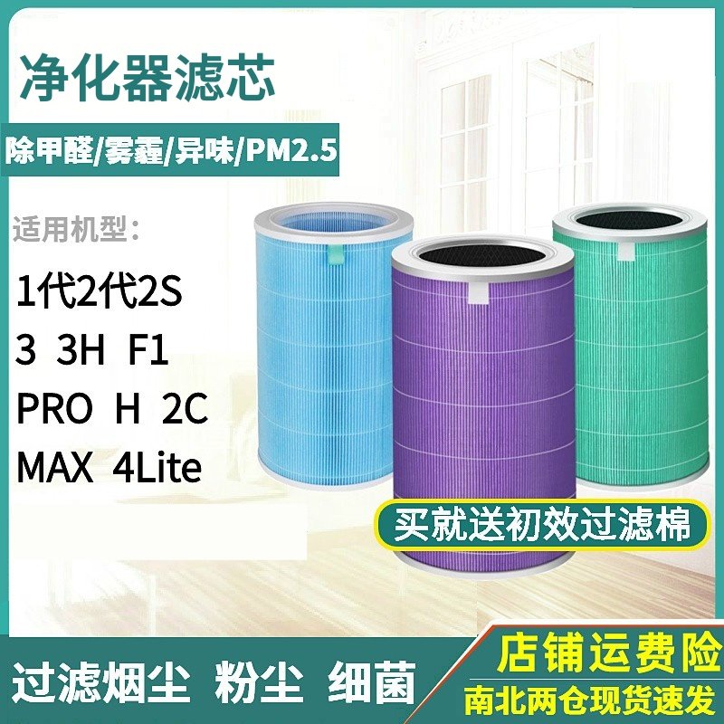 适配小米空气净化器AC-M14-M6-SC米家1代2代2S/3代/pro/2H过滤网