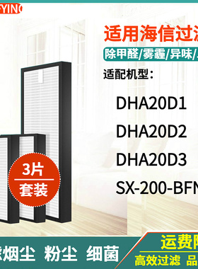 适配海信壁挂新风机净化器滤网DHA20D1/2/3滤芯SX-200-BFN01高效