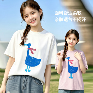 女童t恤女款2026新款夏季洋气女孩巨好看独特漂亮中大童短袖上衣