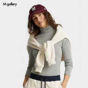 Mgallery羊毛蚕丝混纺绒感保暖堆堆领高领修身打底衫25AWT0007