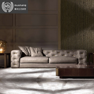 罗伯特卡沃利意式现代轻奢纳帕牛皮沙发 客厅roberto cavalli沙发