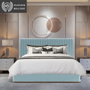 设计师款 1.8米婚床 ins风布艺双人床现代简约主卧意式 港式