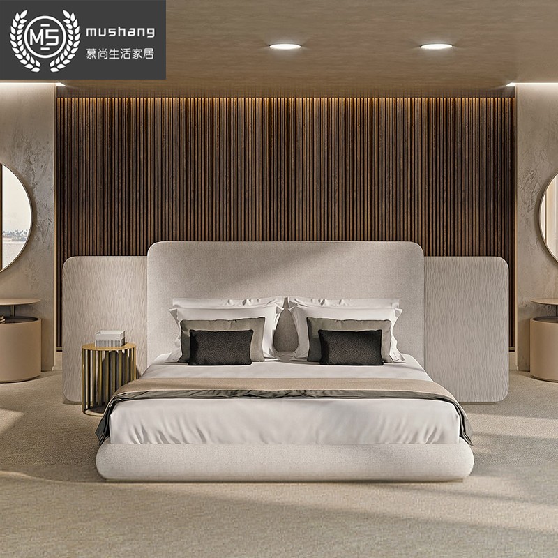 turri意式布艺双人床宽屏床