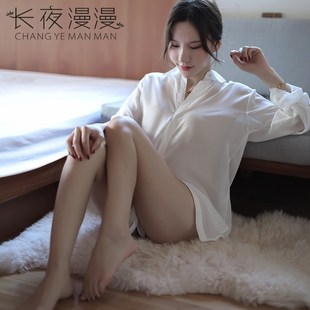 纯欲内衣雪纺性感白衬衫 女1184 诱惑制服居家露肩包臀制服惹火套装