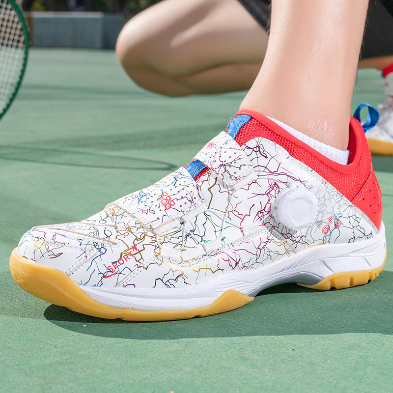 现货跨境羽毛球鞋男女款2023新款鸳鸯运动乒乓球网球训练球鞋防滑