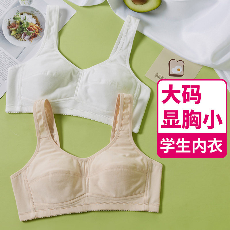 大码内衣少女高中学生文胸胖mm胸罩薄款全罩杯大胸显小胖妹妹背心