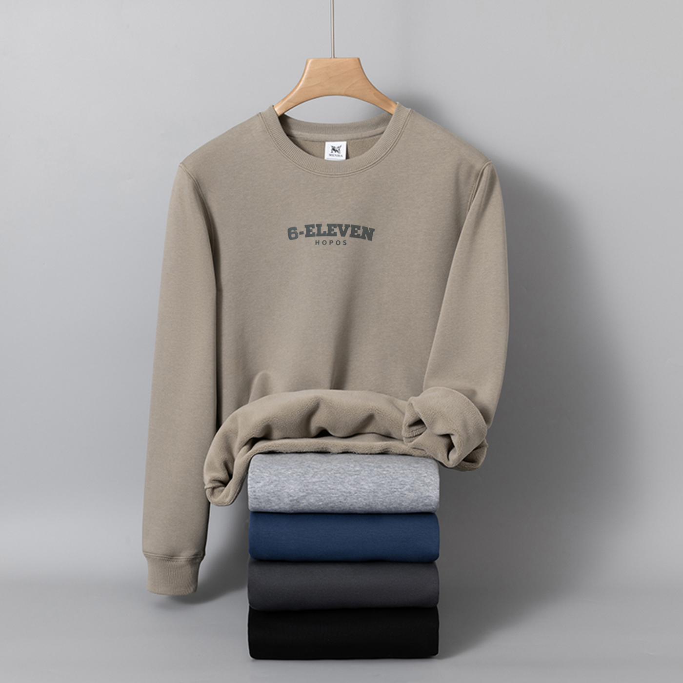 秋冬新款大码圆领卫衣加绒保暖