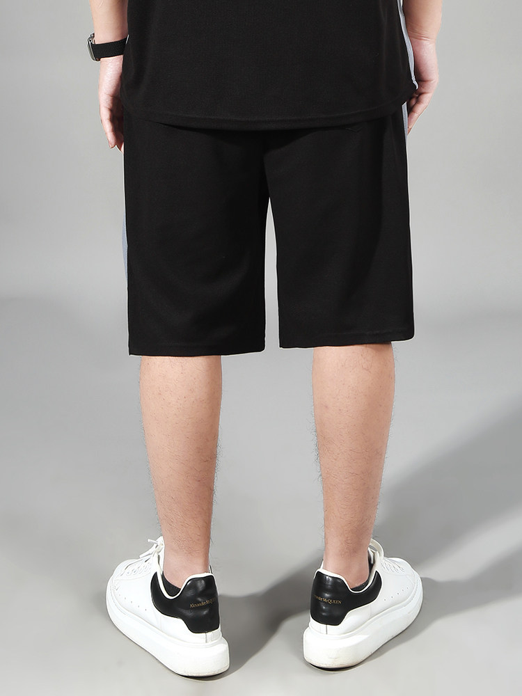 SUMMER MENS SHORTS FIVE-POINT PANTS FATTENING FATTENING FAT ELASTIC CASUAL OVERSIZED YOUTH LOOSE BEACH PANTS