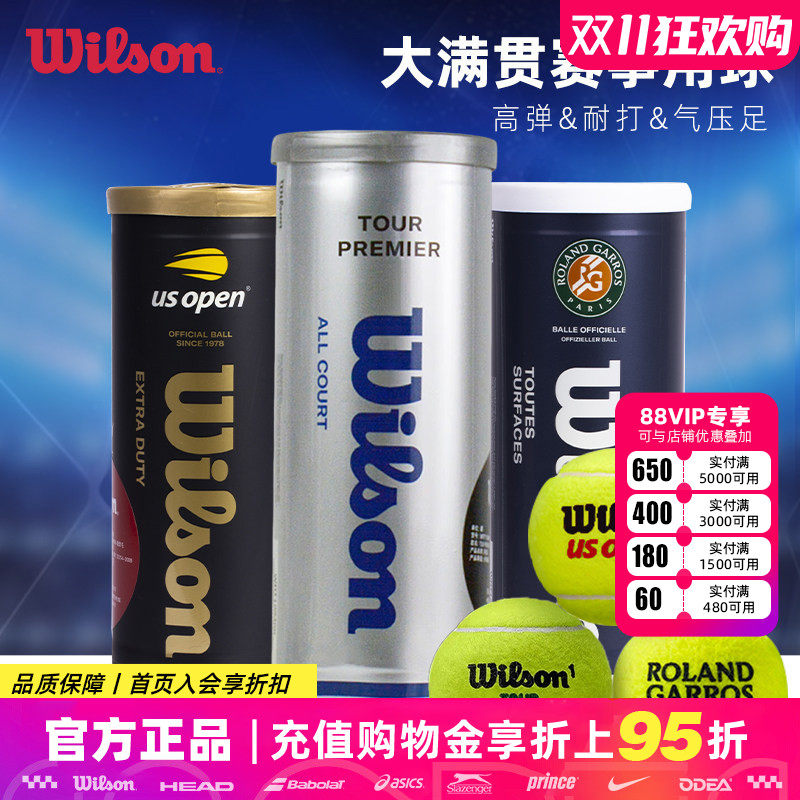 Wilson威尔胜网球威尔逊有压球上海大师赛美网法网专业训练比赛球