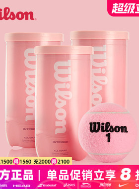 Wilson威尔胜粉色网球威尔逊多巴胺彩色紫色蓝色训练比赛球2只装