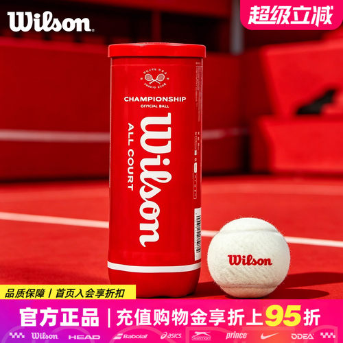 Wilson威尔胜冠军系列白色成人多场地舒适比赛训练3只罐装网球